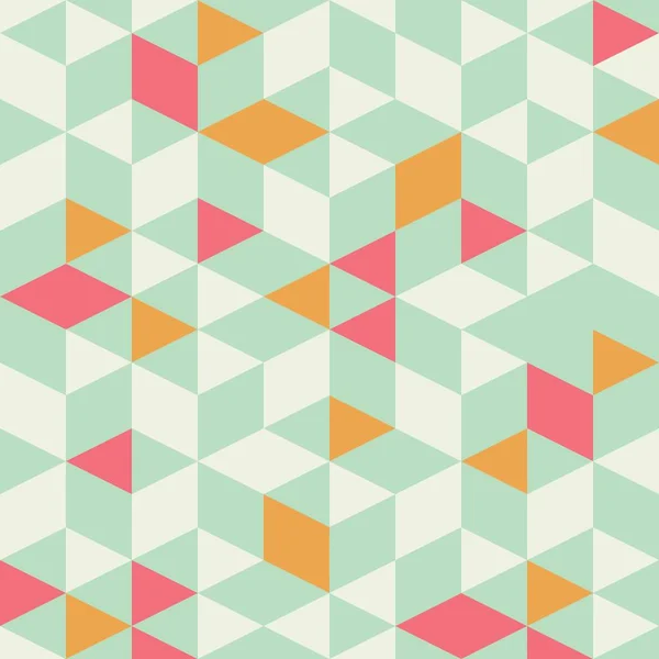 Modello geometrico a triangolo senza cuciture con menta colorata, illu vettoriale — Vettoriale Stock