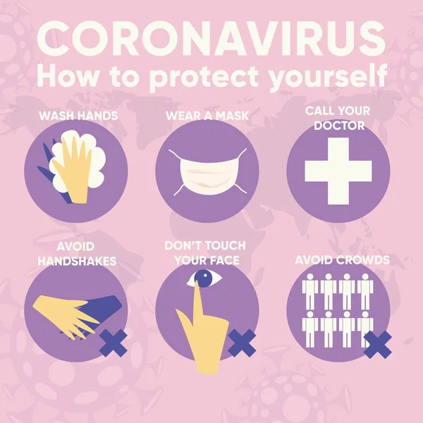 Infografía Para Coronavirus 2019 Ncov Datos Brotes Virus Para Prevención — Vector de stock