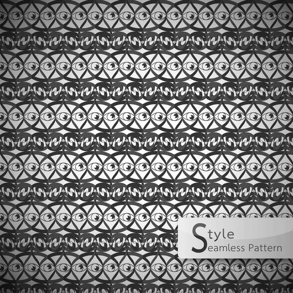 Yeux treillis monochrome vintage motif sans couture vecteur illustra — Image vectorielle
