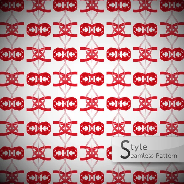 Abstrait ruban arc rouge vintage motif géométrique sans couture vecto — Image vectorielle