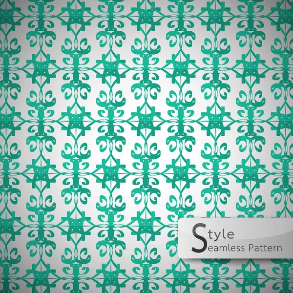 Abstrakte Blume grün Gitter Vintage geometrische nahtlose Muster — Stockvektor