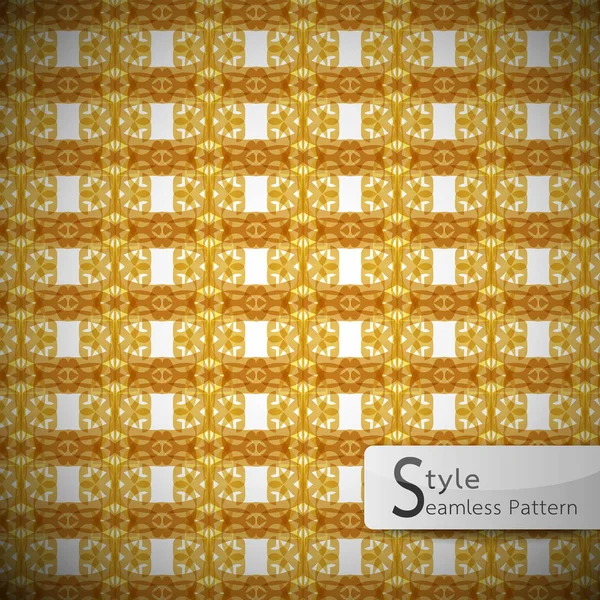 抽象的なゴールド ブラウン リボン行格子ヴィンテージ幾何学的 seamles — ストックベクタ