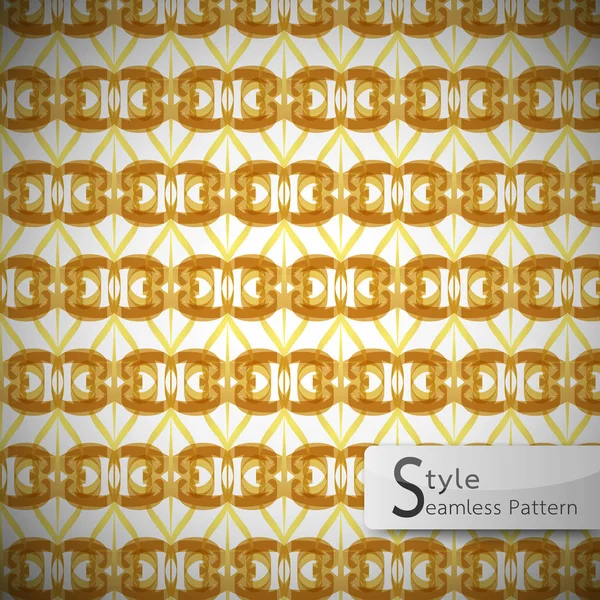 抽象的な格子ゴールデン リボン ビンテージの幾何学的なシームレス パターン — ストックベクタ