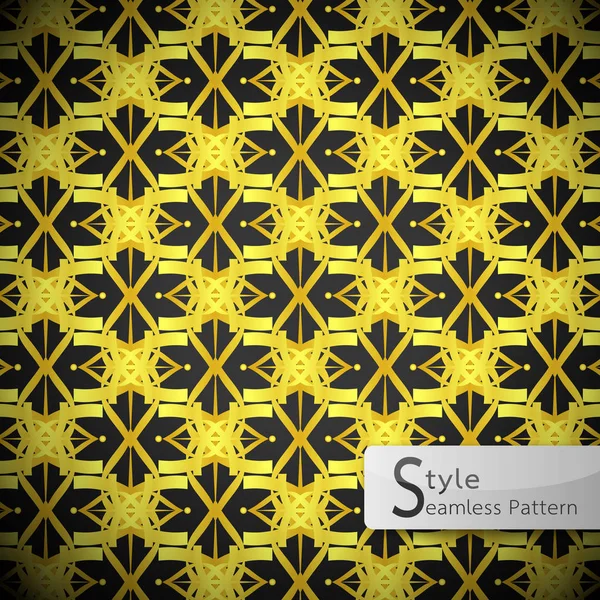 Bloem gouden kruis vintage geometrische naadloze patroon vector il — Stockvector