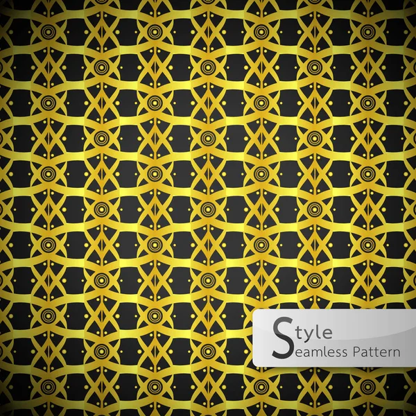 Решетка лотоса цветочная лента золотая винтажная геометрическая гладкая похлопывание — стоковый вектор