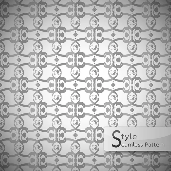 Eyes lattice Monochrome vintage seamless pattern vector illustra — Stock Vector