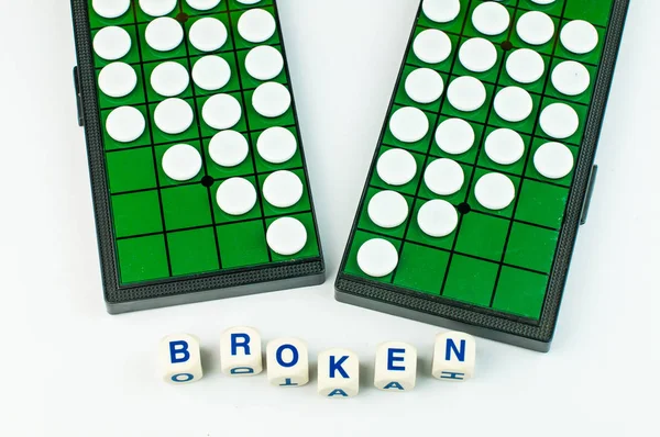 Broken Heart Othello with Alphabet Blocks Isolated — Stock Photo, Image