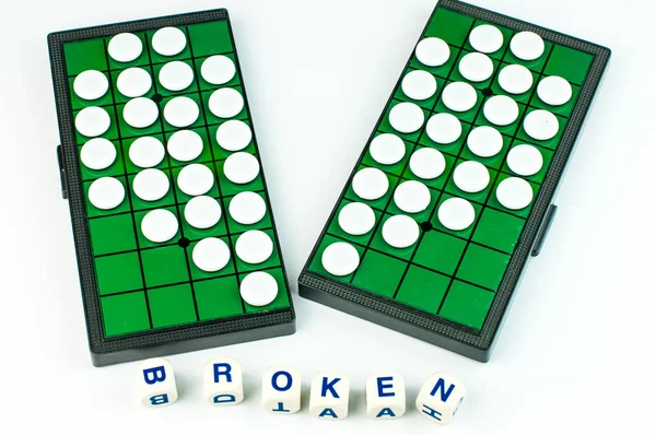 Broken Heart Othello with Alphabet Blocks Isolated — Stock Photo, Image