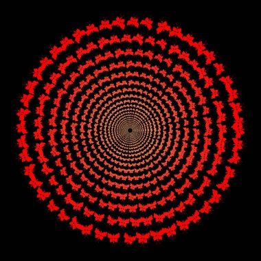 Kırmızı kelebek, arka plan daire, renk geçişi