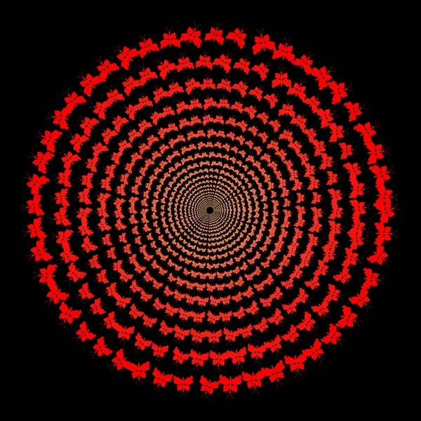 Kırmızı kelebek, arka plan daire, renk geçişi