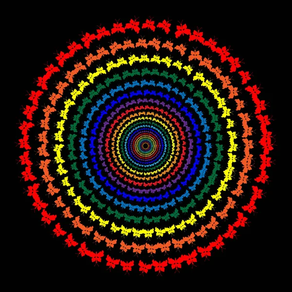 Regenbogen des Schmetterlings, Kreis, Farbübergang — Stockvektor