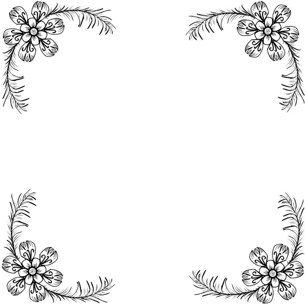 Ornement floral noir et blanc — Image vectorielle