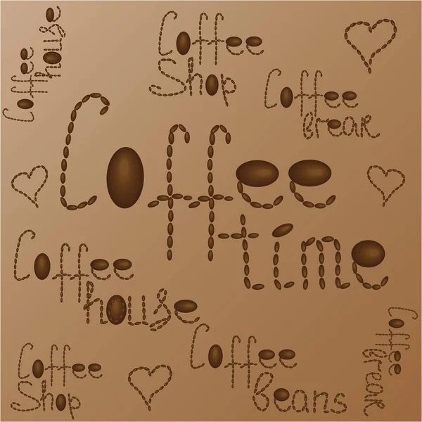 Café sur fond brun — Image vectorielle