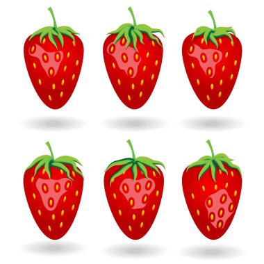 Altı çilek Çilek farklı aydınlatma açısı altında