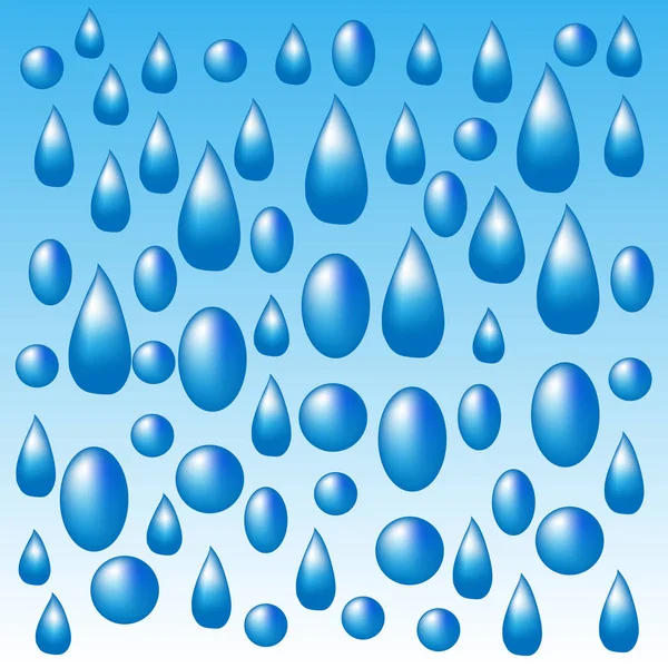 Dešťové kapky, déšť, padající vody — Stockový vektor