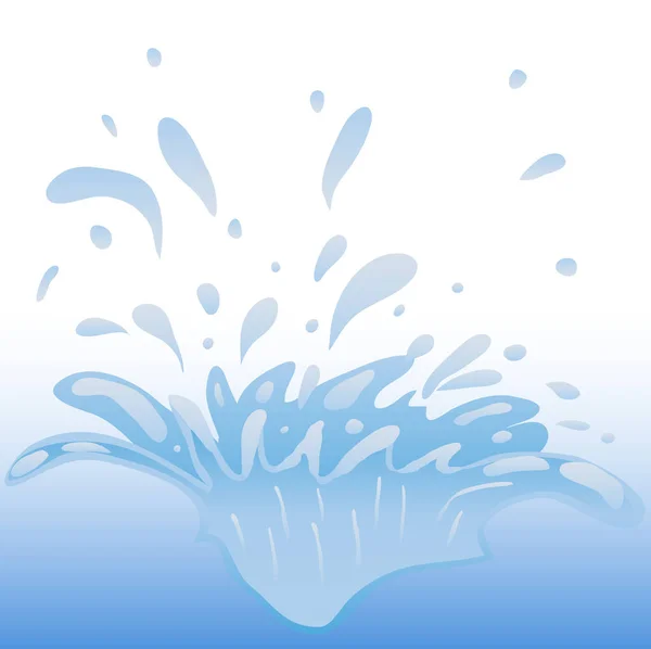Splash de água. Gotas voando no ar, salpicos de água — Vetor de Stock