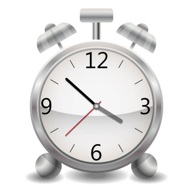 Metalik bir mekanik gerçekçi çalar saat, bir saat onbeş gösterilen üç üçten sonra sabah veya akşam dakika