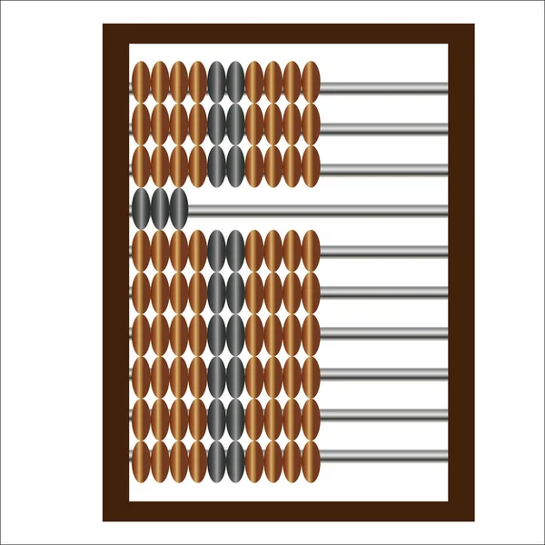 Un ensemble d'abaque en bois pour les calculs mathématiques, ancienne méthode de comptabilité — Image vectorielle