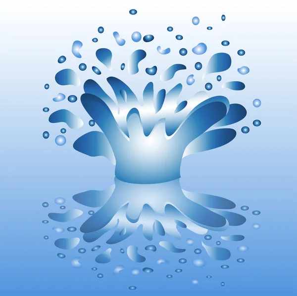 Splash of water. Drops flying in the air, water splashes — Stock Vector