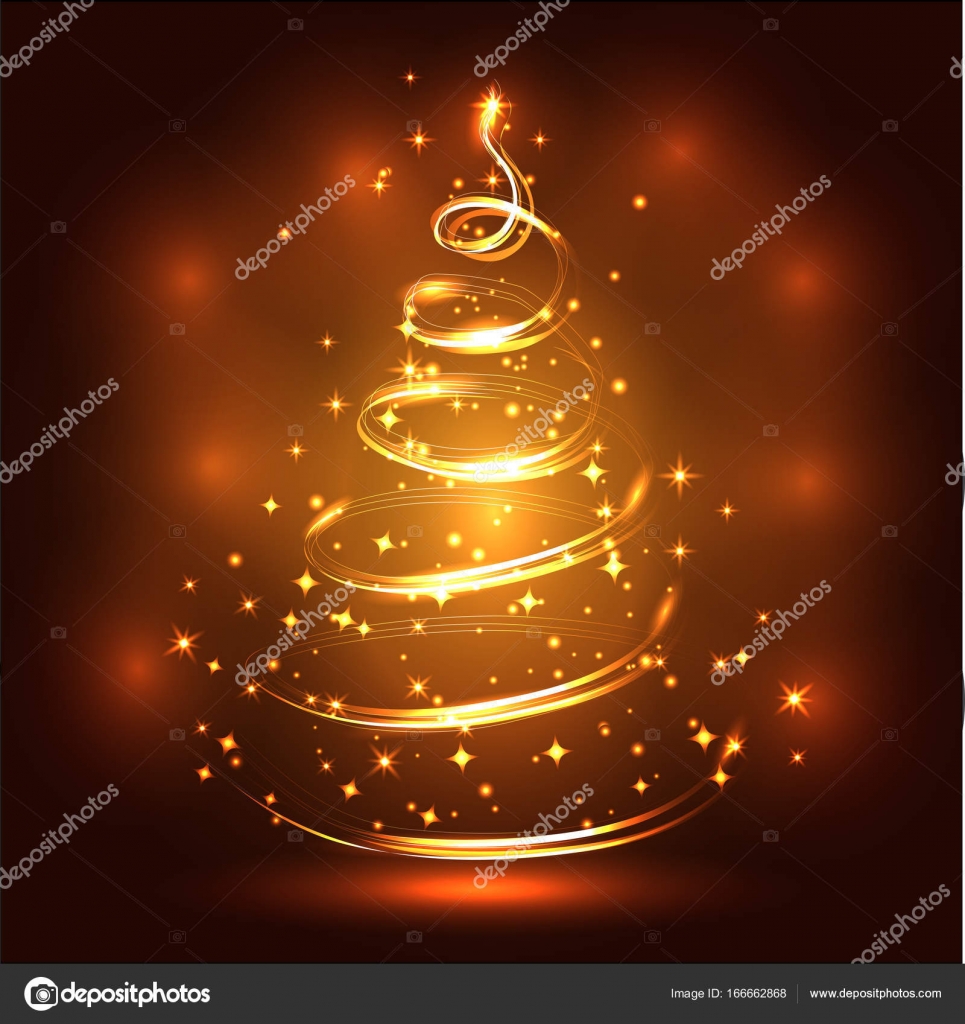 Pétillante Lumineuse Fond Nouvel An Ou Noël Avec Un Sapin
