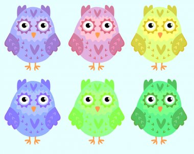 Kulakları ve kalpleri ile güzel pembe baykuşlar