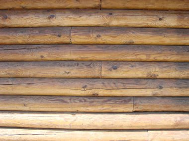 Çok sayıda paralel ahşap kütük dokusuna sahip kalkan.