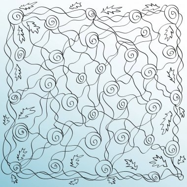 Pembe Gül çiçek ve yeşil yaprakları ile vektör arka plan. Boyama