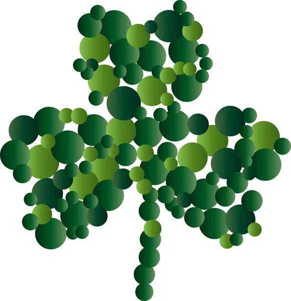 Αγίου Πατρικίου κάρτα με πράσινο τριφύλλι φύλλο αποτελούμενο από κύκλους — Διανυσματικό Αρχείο