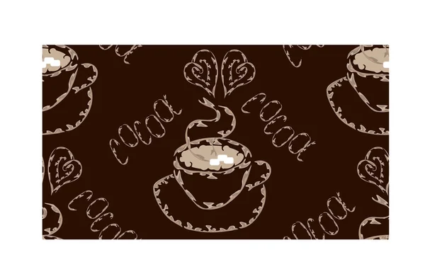 Чашка гарячого какао з щічками, елегантний контур, плями какао — стоковий вектор