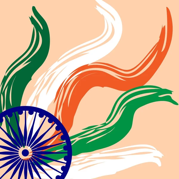 Feliz Día de la República India cartel de celebración o fondo de la bandera . — Archivo Imágenes Vectoriales