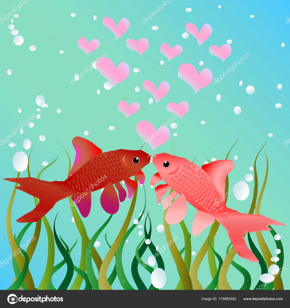 Download Picture: kissing fish cartoons | Kissing fish. Cute ...
