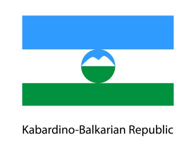 Kabardino-Balkaria bayrağıyla. Rusya Bölgesi. Templa