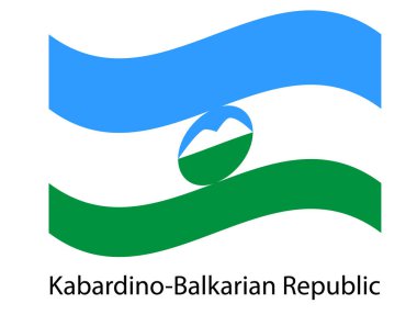Kabardino-Balkaria bayrağıyla. Rusya Bölgesi. Templa