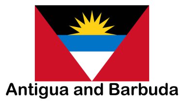 Antigua ve Barbuda bayrağı. resmi renkler ve orantı doğru
