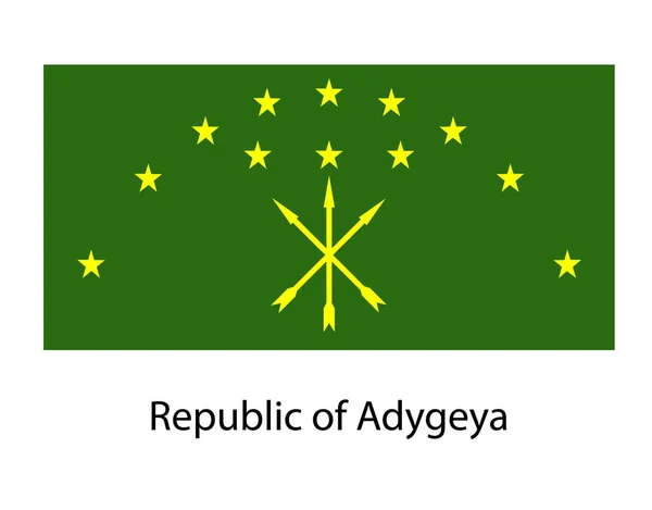 Vlag van de Republiek Adygeya Federaal onderdaan van Rusland — Stockvector
