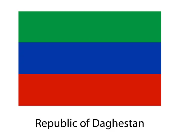 Zászló Dagestan Republic és információs szöveg plakát, Dagestan — Stock Vector