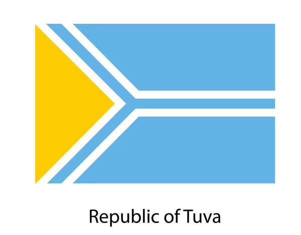 Tuva Köztársaság nemzeti zászló fehér háttér textúra. illusztr — Stock Vector