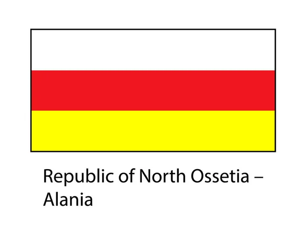 Bandiera dell'Ossezia del Nord - Repubblica dell'Alania, Russia — Vettoriale Stock