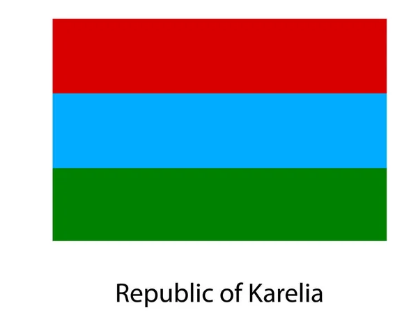 Karéliai Köztársaság zászló, fehér háttérrel elszigetelve. Oroszország o — Stock Vector