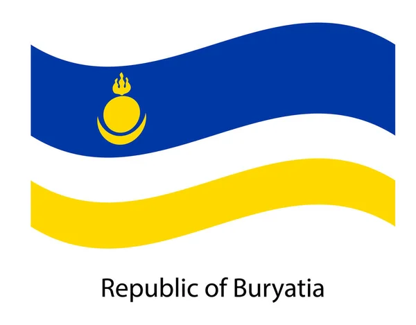 Bandera nacional de Buryatia Republic sobre textura de fondo blanco. enfermo — Vector de stock
