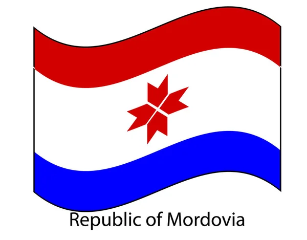 Bandera Mordovia. Bandera de Mordovia Plantilla para el día de la independencia . — Archivo Imágenes Vectoriales