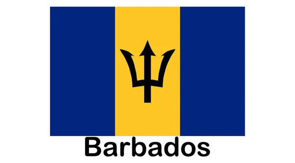 Illustration Flag of Barbados for continue, Flag Of Barbados Iso — Stock vektor