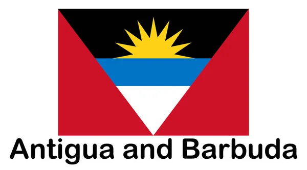 Antigua ve Barbuda bayrağı. resmi renkler ve orantı doğru — Stok Vektör