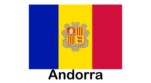 Bandeira de Andorra, Principado de Andorra. Modelo de adjudicação de contratos —  Vetores de Stock