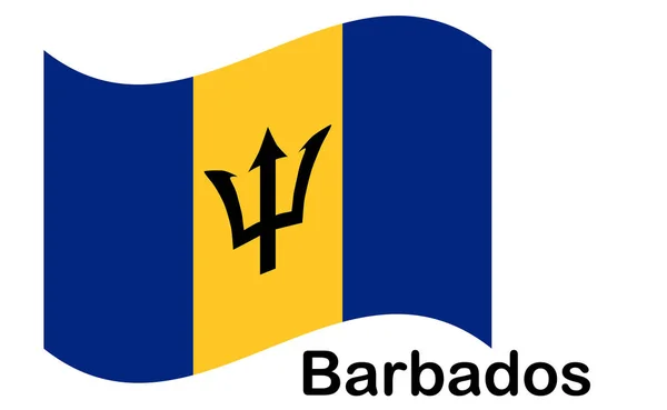 Illustration Flag of Barbados for continue, Flag Of Barbados Iso — Stock vektor