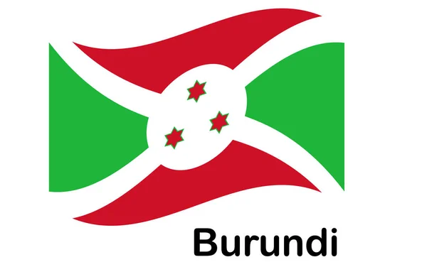 Originele en eenvoudige Burundese vlag geïsoleerd in officiële kleuren en — Stockvector