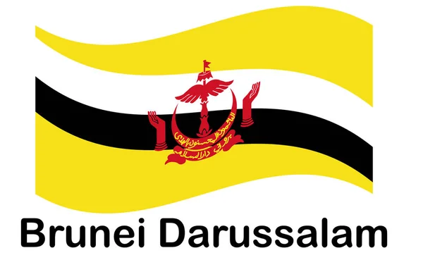 Brunei Darussalam Vlagknop. icoon vlag van Brunei Darussalam op — Stockvector