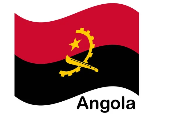 Angola Bayrağı. Angola Simgesi İllüstrasyonu. Countr için Ulusal Bayrak. — Stok Vektör