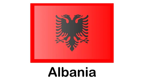 Albania bandera nacional, colores oficiales y proporción correcta . — Archivo Imágenes Vectoriales