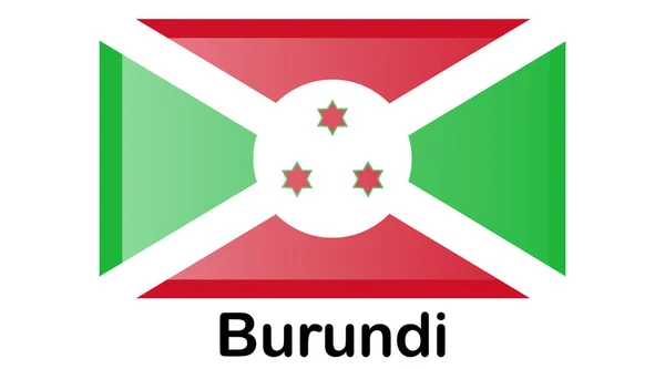 Originele en eenvoudige Burundese vlag geïsoleerd in officiële kleuren en — Stockvector